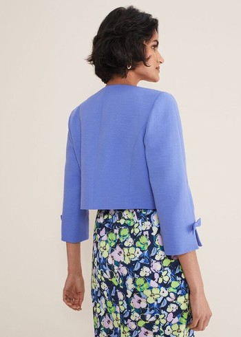 Phase Eight Zoelle Bow Detail Jackets Blue Canada | XGKBNI-935